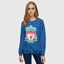 Свитшот хлопковый женский Liverpool FC, цвет: синий — фото 2