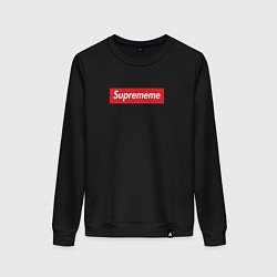Свитшот хлопковый женский Suprememe, цвет: черный