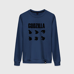 Свитшот хлопковый женский Godzilla Mood, цвет: тёмно-синий