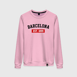 Свитшот хлопковый женский FC Barcelona Est. 1899, цвет: светло-розовый