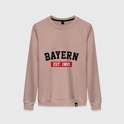 Свитшот хлопковый женский FC Bayern Est. 1900, цвет: пыльно-розовый