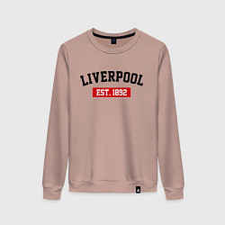 Свитшот хлопковый женский FC Liverpool Est. 1892, цвет: пыльно-розовый