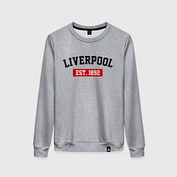 Свитшот хлопковый женский FC Liverpool Est. 1892, цвет: меланж