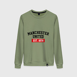 Свитшот хлопковый женский FC Manchester United Est. 1878, цвет: авокадо