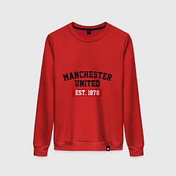 Свитшот хлопковый женский FC Manchester United Est. 1878, цвет: красный