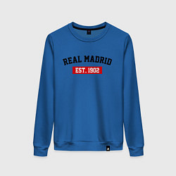 Свитшот хлопковый женский FC Real Madrid Est. 1902, цвет: синий