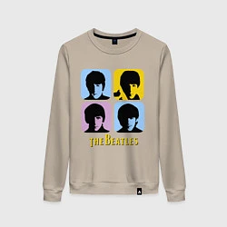 Свитшот хлопковый женский The Beatles: pop-art, цвет: миндальный