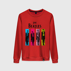 Свитшот хлопковый женский Walking Beatles, цвет: красный