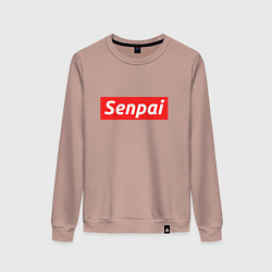 Свитшот хлопковый женский Senpai Supreme, цвет: пыльно-розовый