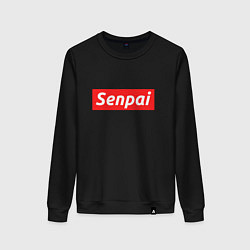 Свитшот хлопковый женский Senpai Supreme, цвет: черный