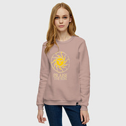 Свитшот хлопковый женский Praise The Sun, цвет: пыльно-розовый — фото 2