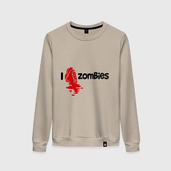 Женский свитшот I love zombies