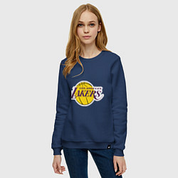 Свитшот хлопковый женский LA Lakers, цвет: тёмно-синий — фото 2