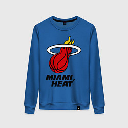 Свитшот хлопковый женский Miami Heat-logo, цвет: синий