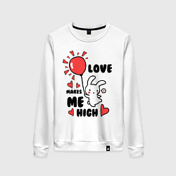 Женский свитшот Love makes me high