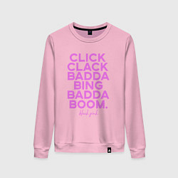 Свитшот хлопковый женский Click Clack Black Pink, цвет: светло-розовый