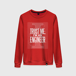 Свитшот хлопковый женский I'm an Engineer, цвет: красный