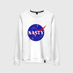 Свитшот хлопковый женский Nasty NASA, цвет: белый