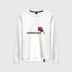 Свитшот хлопковый женский Armenia, цвет: белый