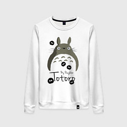 Свитшот хлопковый женский My Neighbor Totoro, цвет: белый