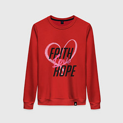 Свитшот хлопковый женский Faith Love Hope, цвет: красный