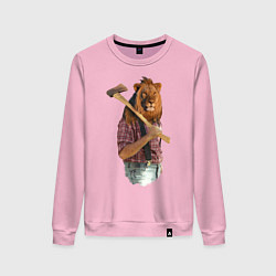 Свитшот хлопковый женский Lion lumberjack, цвет: светло-розовый