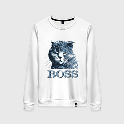 Свитшот хлопковый женский Boss cat, цвет: белый