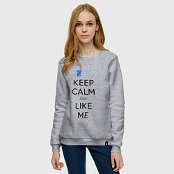 Свитшот хлопковый женский Keep Calm & Like Me, цвет: меланж — фото 2