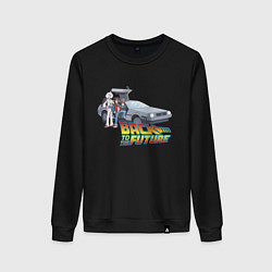 Свитшот хлопковый женский Back to the future, цвет: черный