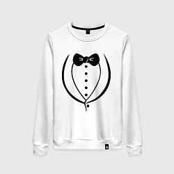 Свитшот хлопковый женский Cмокинг (tuxedo), цвет: белый