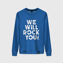 Свитшот хлопковый женский We Wil Rock You, цвет: синий