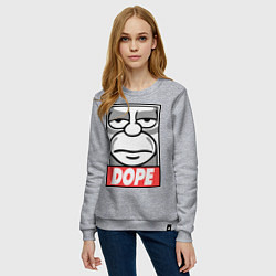 Свитшот хлопковый женский Homer dope, цвет: меланж — фото 2