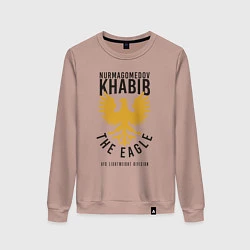 Свитшот хлопковый женский Khabib: The Eagle, цвет: пыльно-розовый