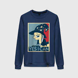 Свитшот хлопковый женский MLP: Yes I Can, цвет: тёмно-синий