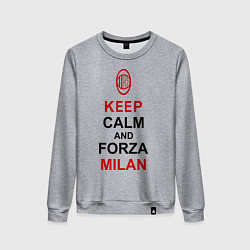 Свитшот хлопковый женский Keep Calm & Forza Milan, цвет: меланж