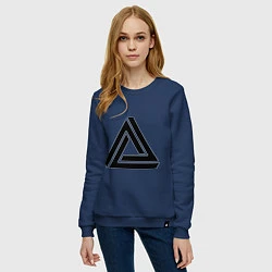 Свитшот хлопковый женский Triangle Visual Illusion, цвет: тёмно-синий — фото 2