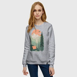 Свитшот хлопковый женский Wood Adventure, цвет: меланж — фото 2