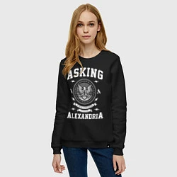 Свитшот хлопковый женский Asking Alexandria: USA, цвет: черный — фото 2