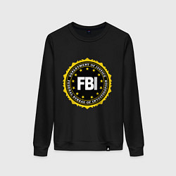 Свитшот хлопковый женский FBI Departament, цвет: черный