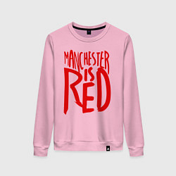 Свитшот хлопковый женский Manchester is Red, цвет: светло-розовый