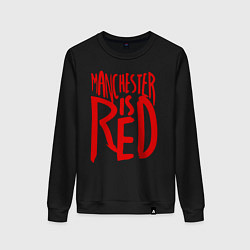 Свитшот хлопковый женский Manchester is Red, цвет: черный