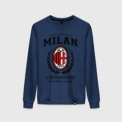 Свитшот хлопковый женский Milan: I Rossoneri, цвет: тёмно-синий