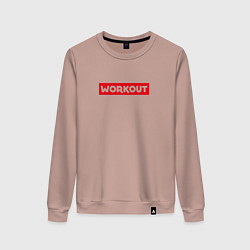 Свитшот хлопковый женский Obey workout, цвет: пыльно-розовый