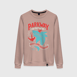 Свитшот хлопковый женский Parkway Drive: Unbreakable, цвет: пыльно-розовый