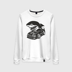 Свитшот хлопковый женский Акула на Тойоте, цвет: белый