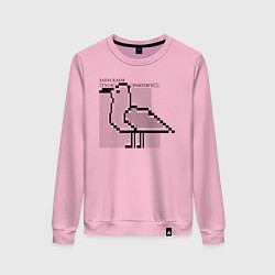 Свитшот хлопковый женский Запускаем гуся, работяги, цвет: светло-розовый