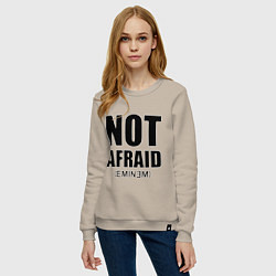Свитшот хлопковый женский Not Afraid, цвет: миндальный — фото 2