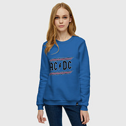 Свитшот хлопковый женский AC/DC Voltage, цвет: синий — фото 2