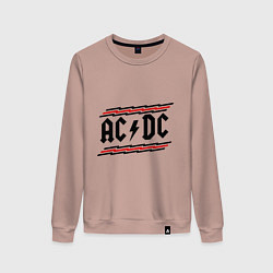 Свитшот хлопковый женский AC/DC Voltage, цвет: пыльно-розовый