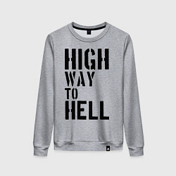 Свитшот хлопковый женский High way to hell, цвет: меланж